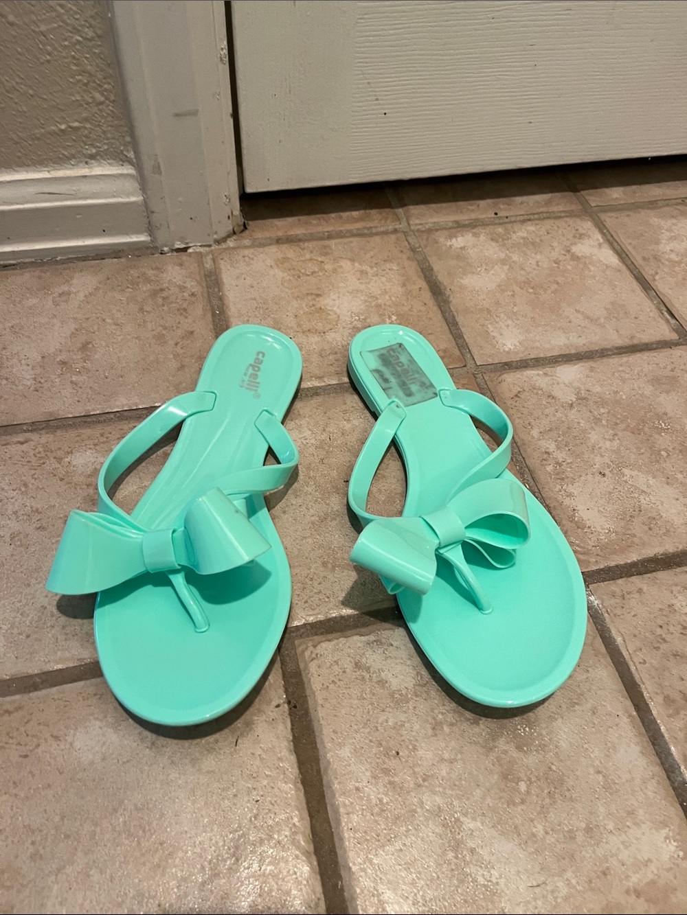 Capelli of New York Mint Green Bow-Accent Women’s Sandals